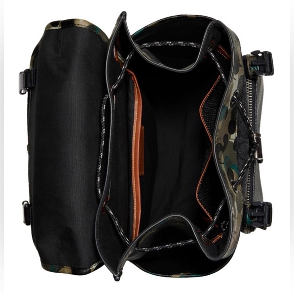 NWOT Coach League Flap Backpack In Signature Canvas With Camo Print - Picture 6 of 9